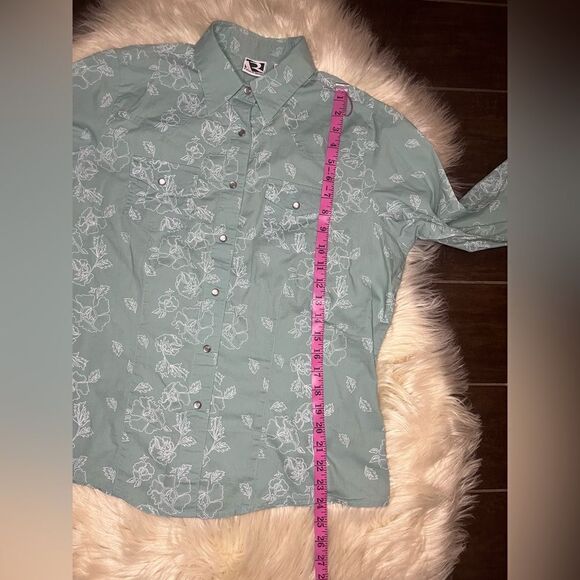 Rockies sea green pearl snap button down shirt sz XL - Picture 7 of 8